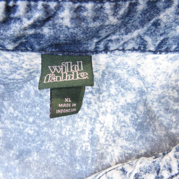 Junior's Wild Fable Acid Wash Denim Shirt Women's Size XL - Picture 2 of 4